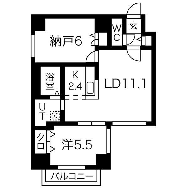 トロイメライ伏見(2LDK/5階)の間取り写真