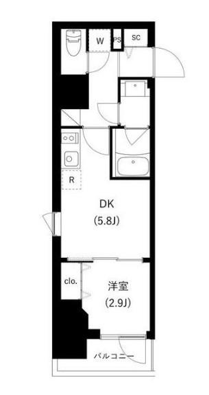 WHARF駒込 WHARF駒込(1DK/1階)の間取り写真