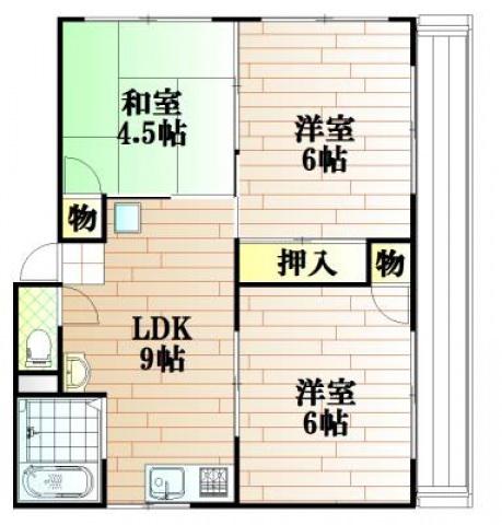 ファミール野田(3LDK/3階)の間取り写真