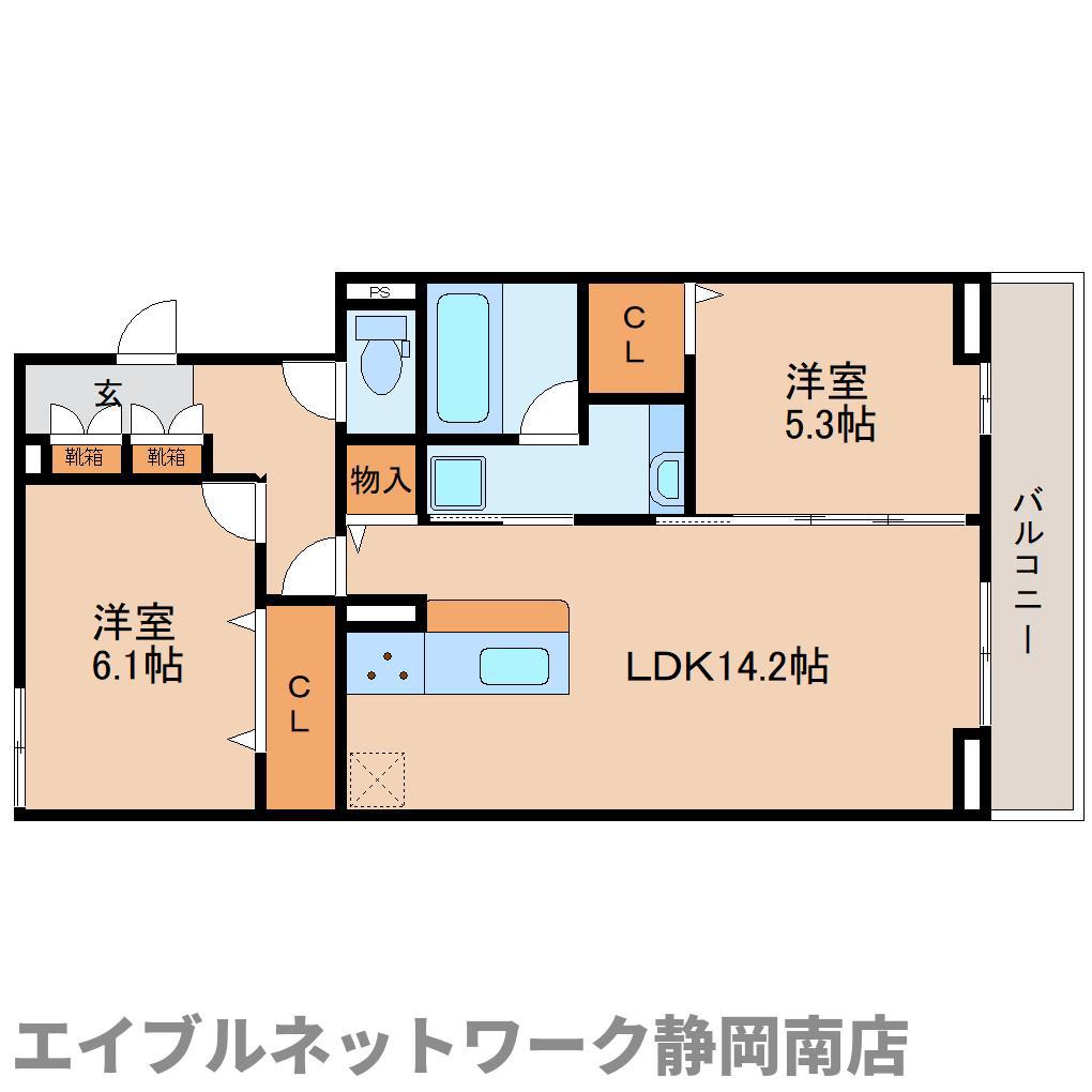 SHINE FORT(2LDK/3階)の間取り写真
