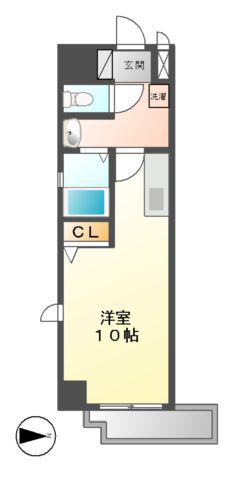 H-F名駅北レジデンスイースト(ワンルーム/3階)の間取り写真