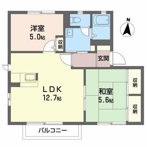 ディアスファミーユA(2LDK/1階)の間取り写真