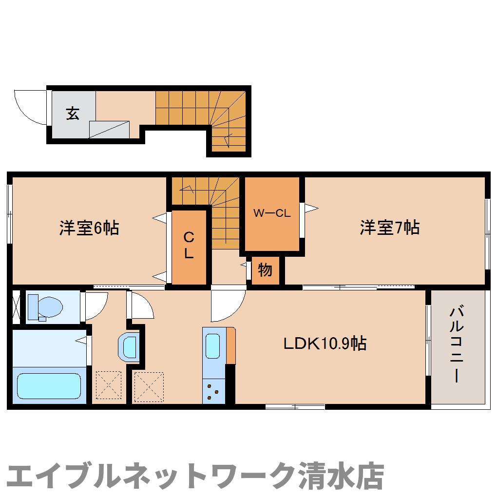 AFCレジデンス・XII(2LDK/2階)の間取り写真