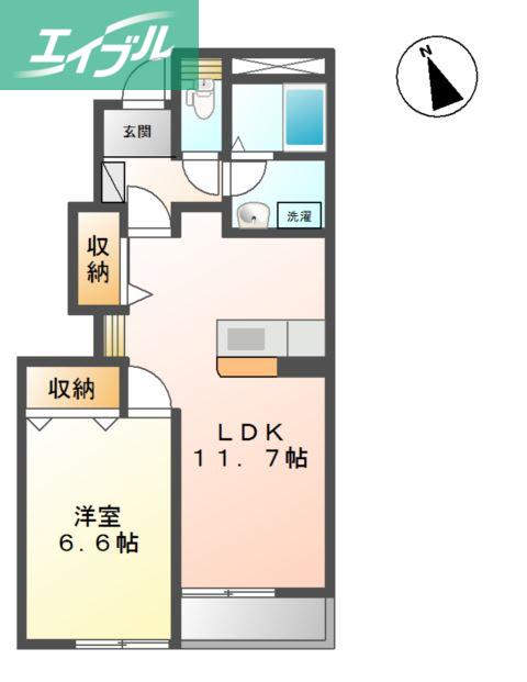 ヴィラ アマーブレス(1LDK/1階)の間取り写真