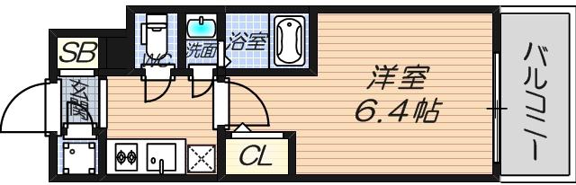 エスリード新梅田ノースポイント(1K/4階)の間取り写真