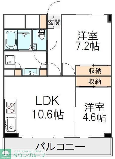 MAPLE GARDEN(2LDK/3階)の間取り写真