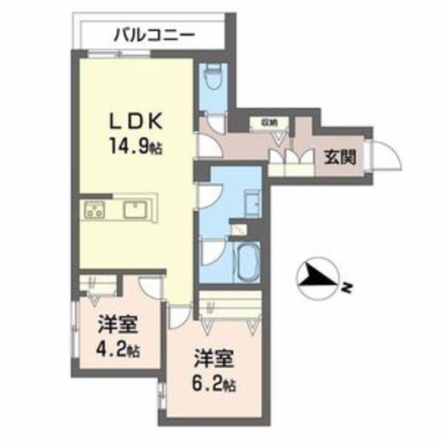 シャーメゾン松永(2LDK/3階)の間取り写真