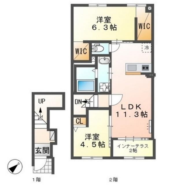カノープス(2LDK/2階)の間取り写真