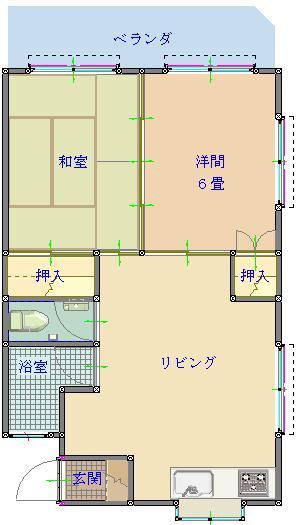 サンハイツ上沢1(2LDK/4階)の間取り写真