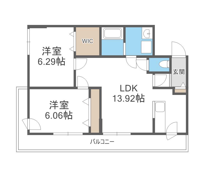 エフビル14(2LDK/4階)の間取り写真