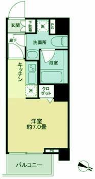 KDA品川大崎(ワンルーム/4階)の間取り写真