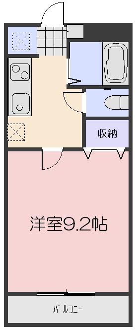 メゾンキャロット(1K/2階)の間取り写真