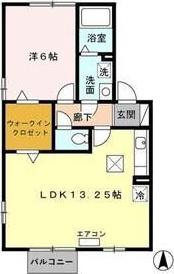 ウィルモアそら(1LDK/1階)の間取り写真