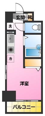菱和パレス武蔵小杉(ワンルーム/6階)の間取り写真