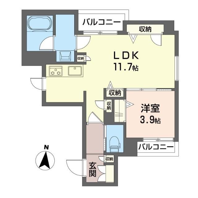 ジョイアークス横濱反町(1LDK/1階)の間取り写真