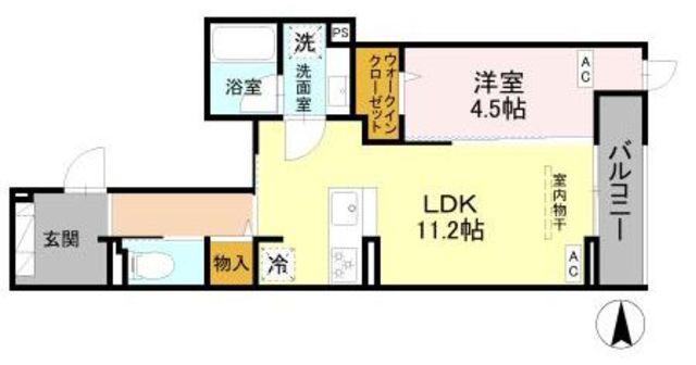 SAMPO(1LDK/3階)の間取り写真