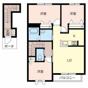 メゾン鎌倉(3LDK/2階)の間取り写真