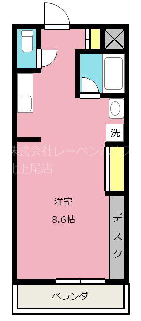ルネスCPR(ワンルーム/1階)の間取り写真