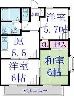 すみれハイツ(3DK/1階)の間取り写真