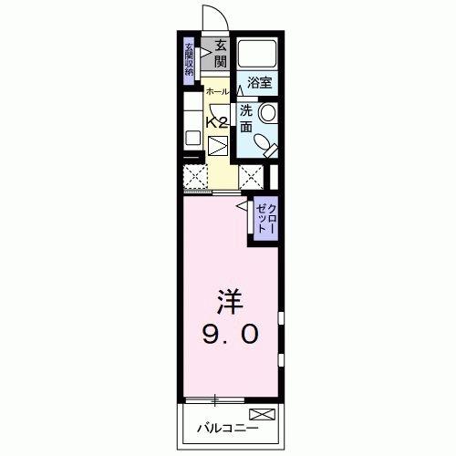 アサヒ・レジデンス III(1K/1階)の間取り写真