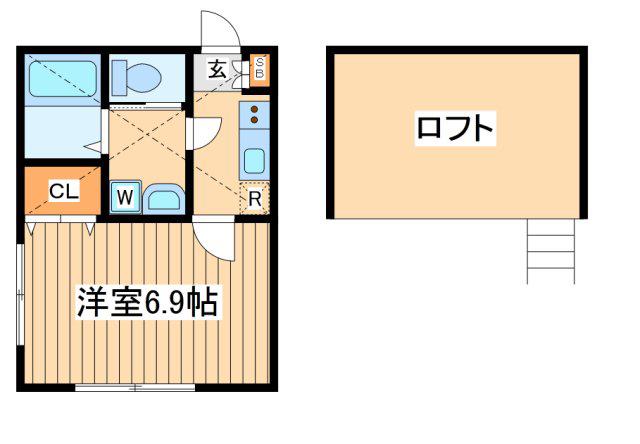 アザーレ・ディオン相模大野(1K/1階)の間取り写真