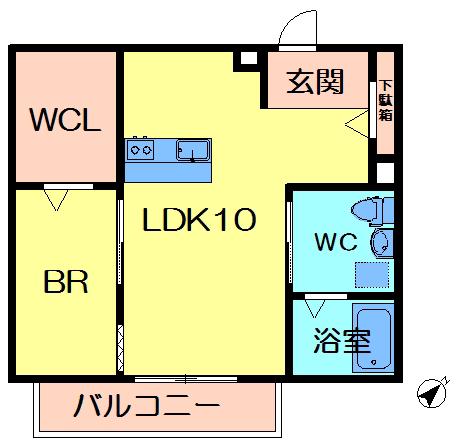 ジェイ・クオリア学園前(1LDK/2階)の間取り写真