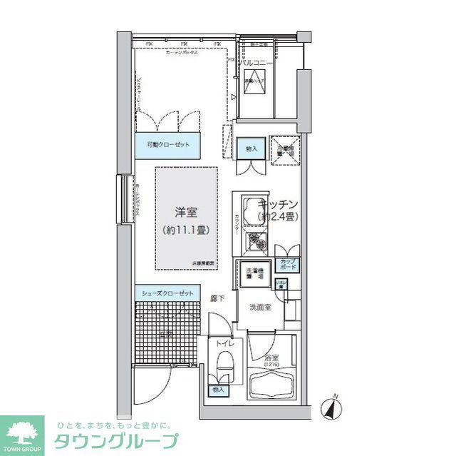 ガーデニエール砧 ウエスト(ワンルーム/4階)の間取り写真