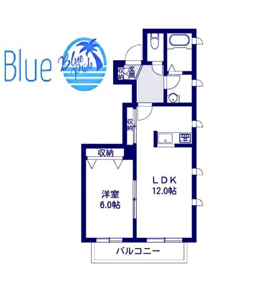 サザンコーポ鵠沼(1LDK/1階)の間取り写真