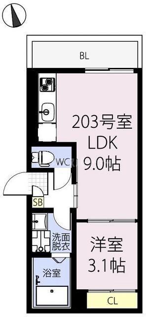 REGALEST 宮原(1LDK/1階)の間取り写真