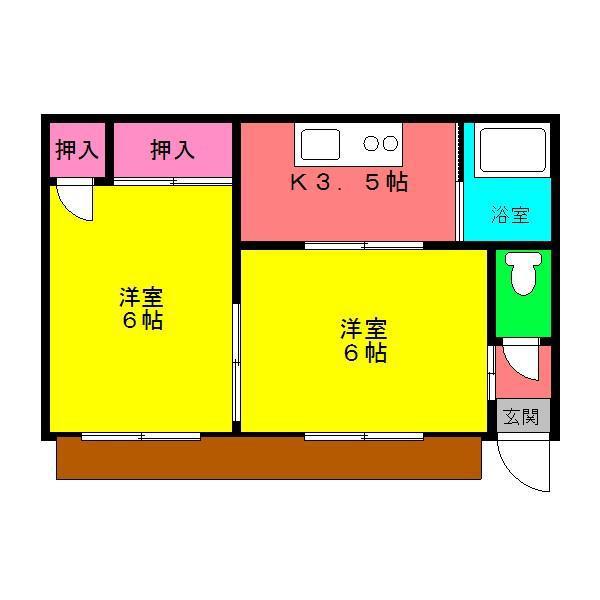 富士急行 河口湖駅 徒歩20分 1階建 築51年(2K/1階)の間取り写真