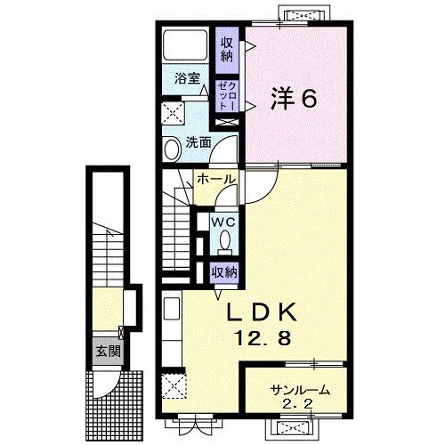 パルテンツァ(1LDK/2階)の間取り写真