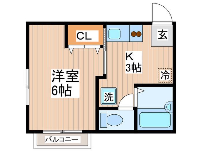 カーサヴェルデ(1K/2階)の間取り写真