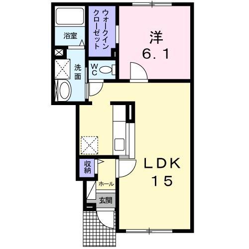 カルムオーブトロワ(1LDK/1階)の間取り写真