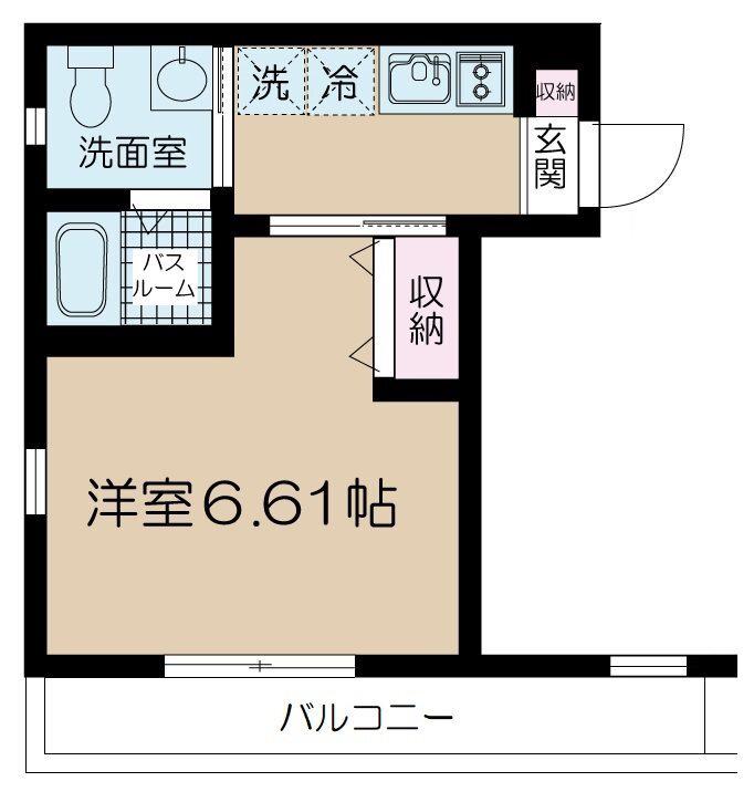 フェリーチェ西大島(1K/2階)の間取り写真