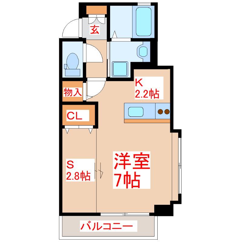 KANON(ワンルーム/6階)の間取り写真