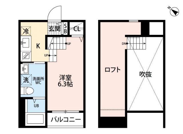 ヒラソル香椎(ワンルーム/2階)の間取り写真