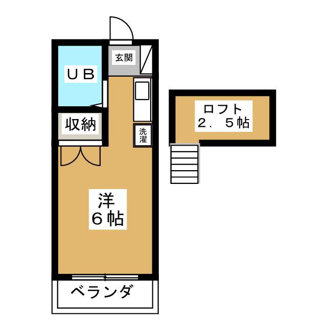第35クリスタルハイツ(ワンルーム/2階)の間取り写真