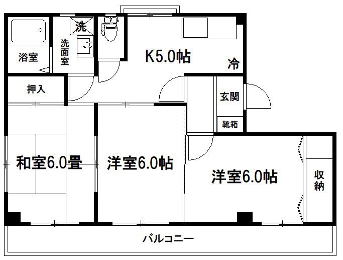 ビレッジ北栄(3K/3階)の間取り写真