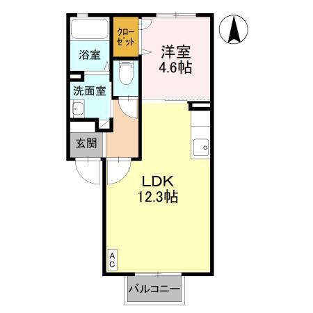 クレシェンテ(1LDK/2階)の間取り写真