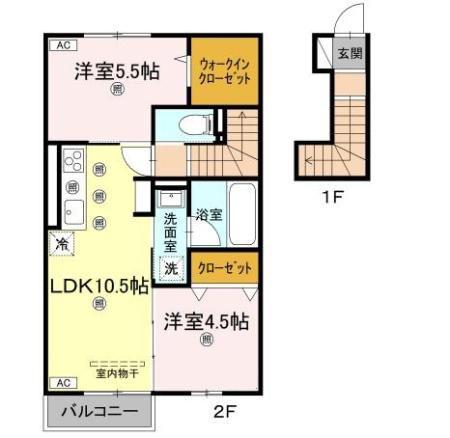 メゾン・ド・ロワ(2LDK/2階)の間取り写真