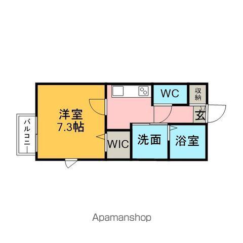 オアシス(1K/2階)の間取り写真