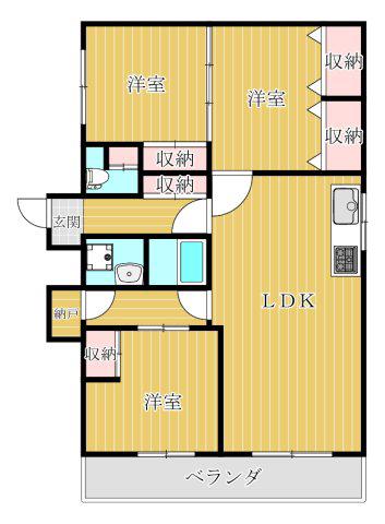 戎フルール谷九(2DK/2階)の間取り写真