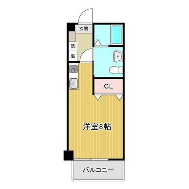 ブランチ家野町(ワンルーム/3階)の間取り写真