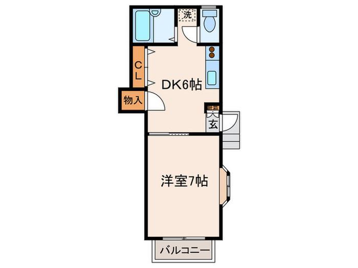 コンポステーラ経堂(1DK/1階)の間取り写真