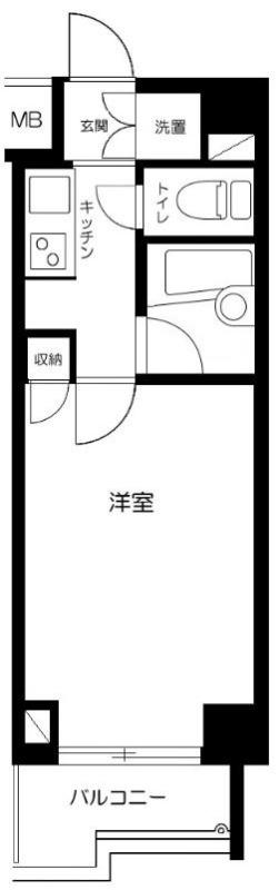 ルーブル多摩川参番館(1K/1階)の間取り写真