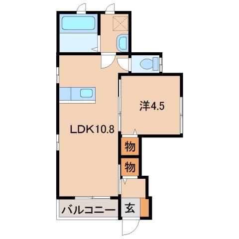 クラウンハイツ鳴神I(1LDK/1階)の間取り写真