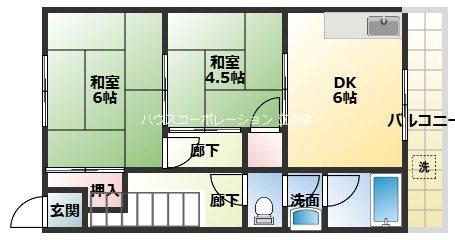 前田文化(2DK/2階)の間取り写真