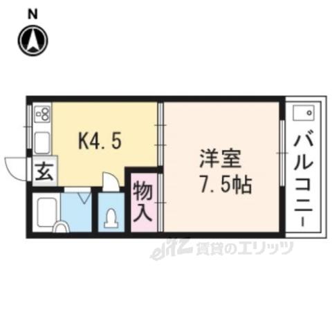 コーポ川久(1DK/2階)の間取り写真