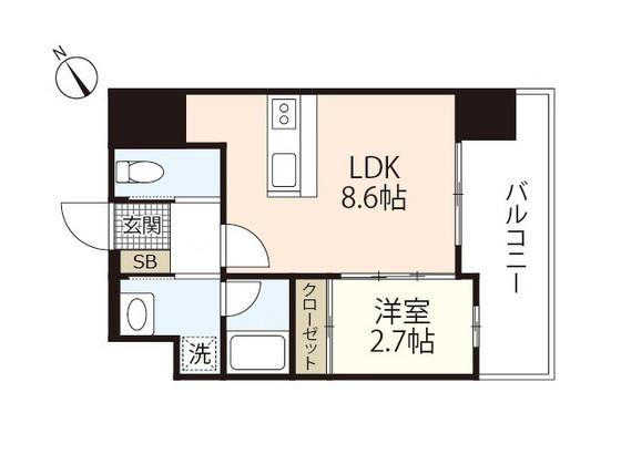 CLOVER RESIDENCE(1LDK/3階)の間取り写真