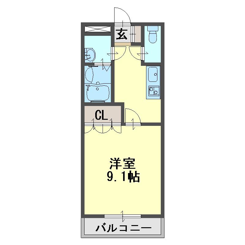 パエーゼ(1K/2階)の間取り写真